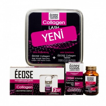 ÉEOSE COLLAGEN Kaş Kirpik Serumu ve Collagen Tablet (Kollajen + Hyaluronik Asit + Atkuyruğu + Biotin + C vitamini)